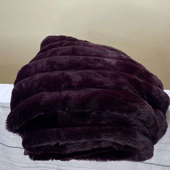 Berkshire Plush Blanket in Deep Purple - Picture 1 of 6